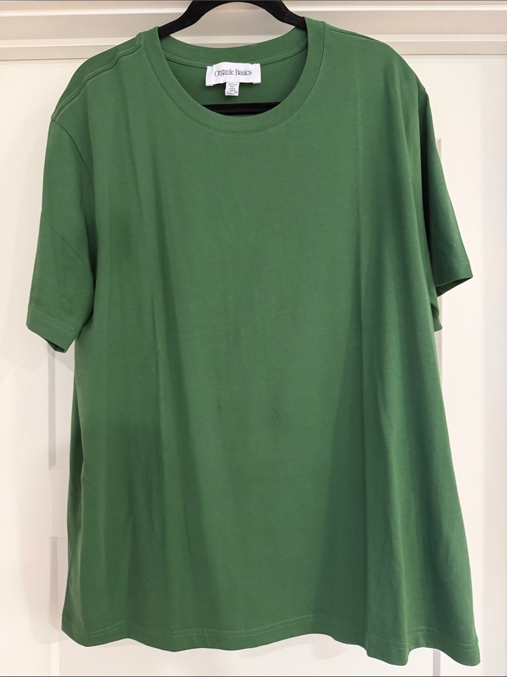 Organic Basics Men's Green Crewneck Short Sleeve Tee